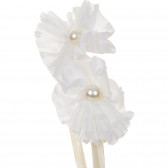 Tiara albă cu flori și perle Chicco 338335 2