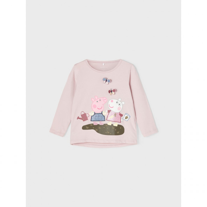 Numele-i Bluză din bumbac organic Peppa Pig, roz deschis  338882