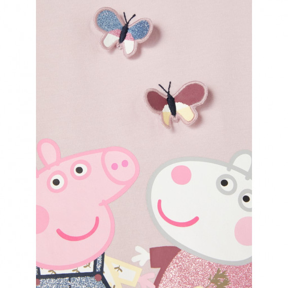 Numele-i Bluză din bumbac organic Peppa Pig, roz deschis Name it 338884 3