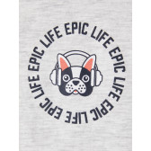Numiți-i tricou din bumbac gri cu inscripția „Epic life”. Name it 338954 3