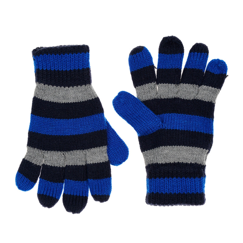 Mănuși cool tricotate club într-o dungă multicoloră  339410