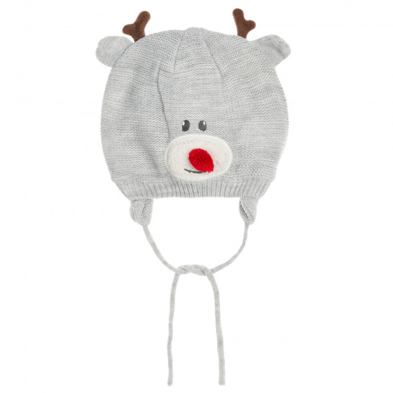 Căciulă tricotată cu motive de iarnă „Rudolph”, gri Cool club 339481 5