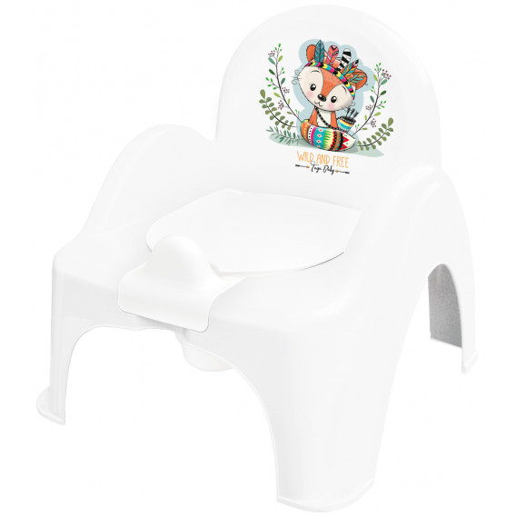 Olita pentru copii in forma de scaun alb cu imprimeu Fox Chipolino 339484 