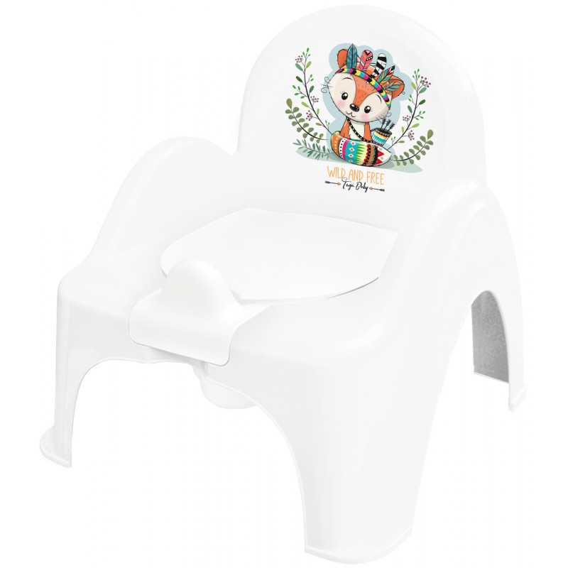 Olita pentru copii in forma de scaun alb cu imprimeu Fox  339484