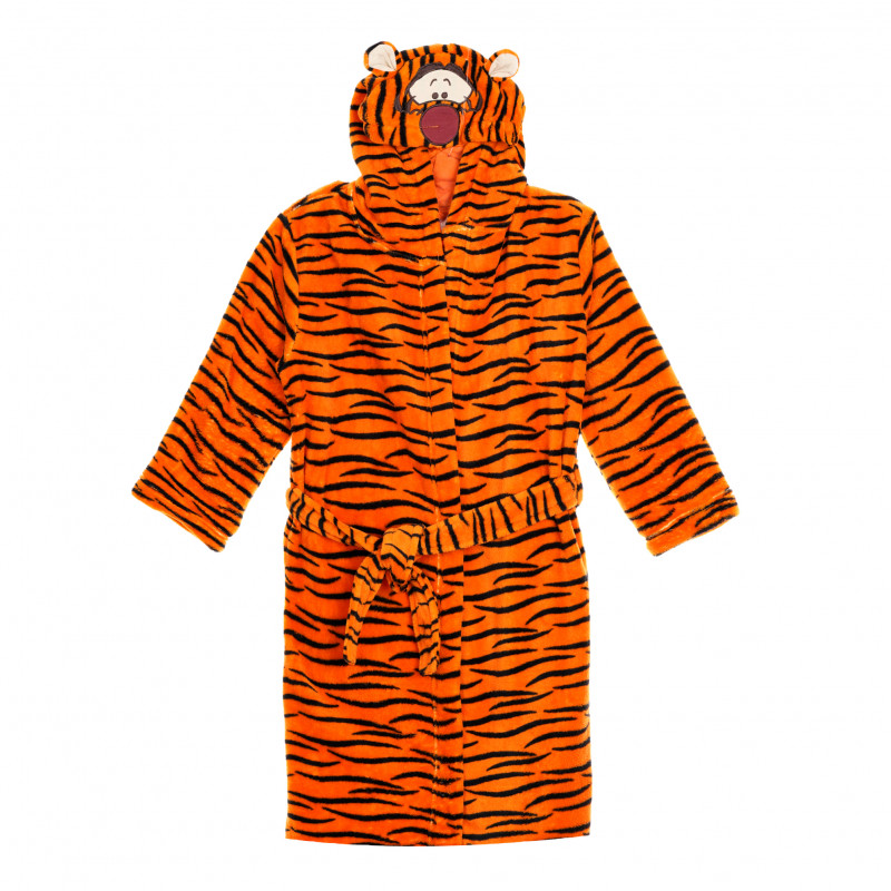 Rochie de club portocalie cool cu aplicație de tigru  340367