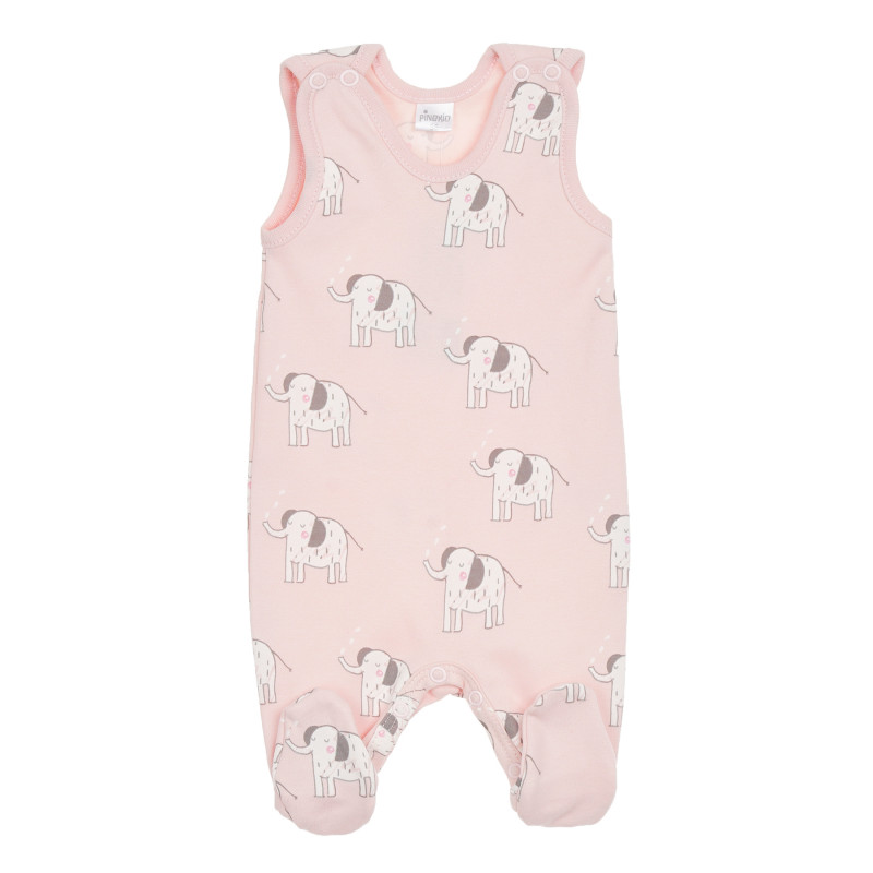 Salopetă din bumbac cu imprimeu pentru bebeluși, roz  340510