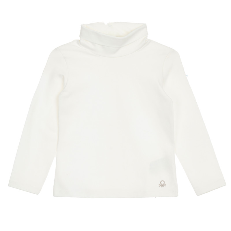 Bluză din bumbac - polo cu sigla mărcii pentru bebeluș, albă  340543