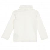 Bluză din bumbac - polo cu sigla mărcii pentru bebeluș, albă Benetton 340546 4