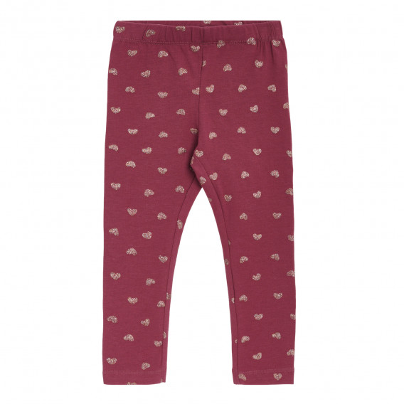Pantaloni roz din bumbac, cu imprimeu figurat Name it 340649 