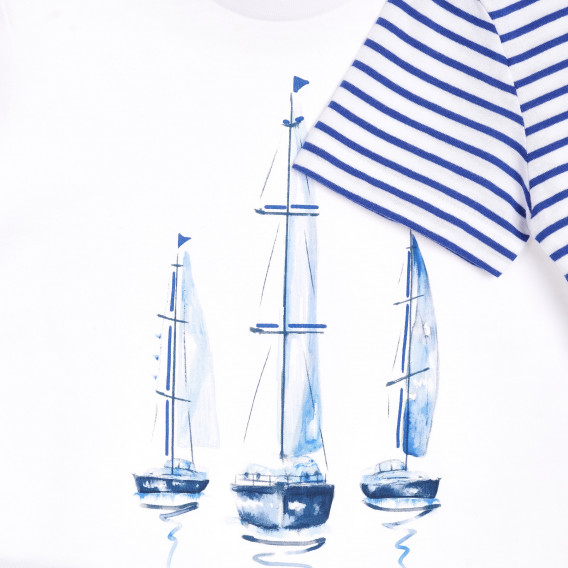 Mayoral set de doua tricouri cu motive nautice, albastru si alb Mayoral 340844 3