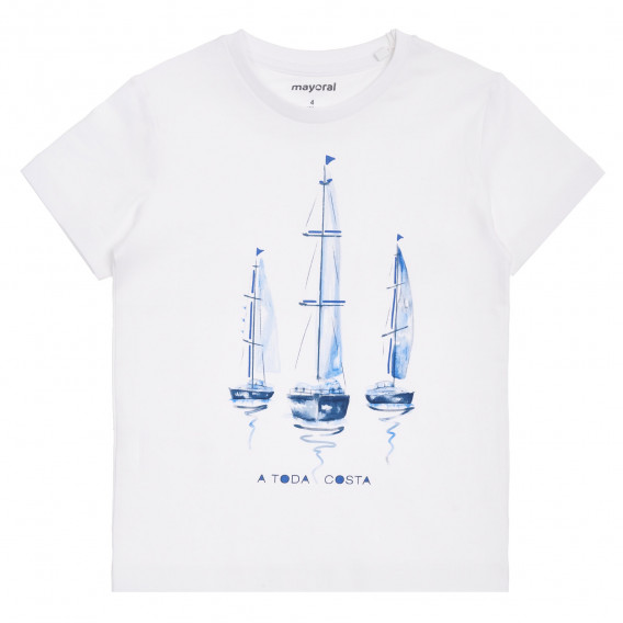 Mayoral set de doua tricouri cu motive nautice, albastru si alb Mayoral 340849 2