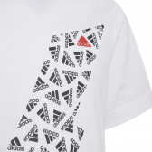 Bluză cu mâneci scurte cu logo-ul mărcii, albă Adidas 342285 3