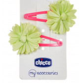 Set două agrafe cu aplicație de flori verzi Chicco 342396 2