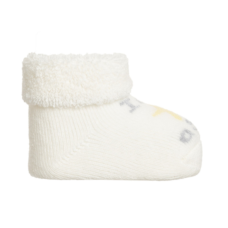 Botoși tricotați STAR pentru bebeluș, albi  343031