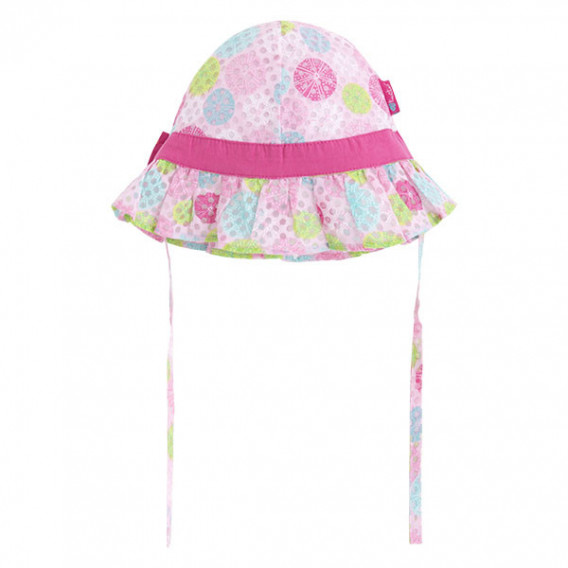 Pălărie din bumbac pentru fete cu imprimeu colorat și fundă cusută Tuc Tuc 34345 2
