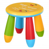 Scaun pentru copii rotund din plastic galben, 26x26x28 cm Horecano Kids 345311 