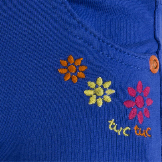 Pantaloni de fete decorați cu flori brodate colorate Tuc Tuc 34562 3