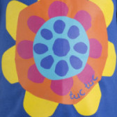 Bluză de bumbac culoare albastru cu mânecă scurtă pentru fete, cu imprimeu multicolor Tuc Tuc 34568 3