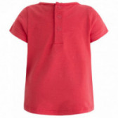 Tricou din bumbac cu mânecă scurtă roșie cu imprimeu multicolor pentru fete Tuc Tuc 34678 2