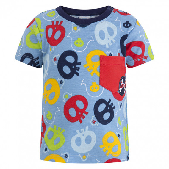 Tricou din bumbac cu cranii multicolore pentru băieți Tuc Tuc 34698 