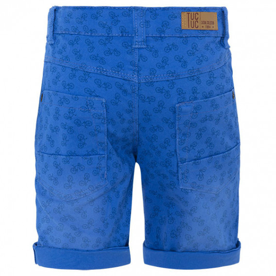 Pantaloni scurți de culoare albastru cu imprimeu de biciclete pentru băieți Tuc Tuc 34772 2