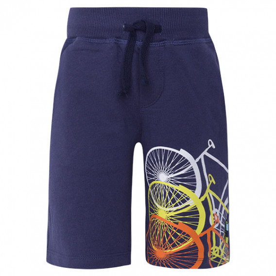 Pantaloni scurți din bumbac bleumarin cu imprimeu colorat pentru băieți Tuc Tuc 34774 