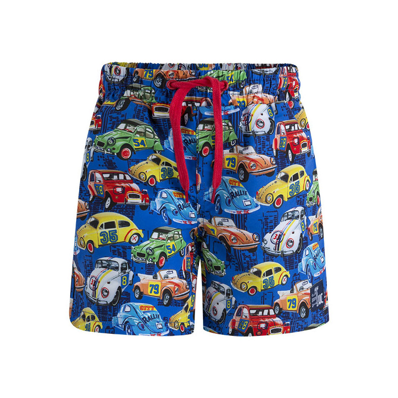 Costum de baie pentru băieți cu imprimeu colorat cu mașini  34806