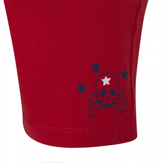 Pantaloni scurți din bumbac de culoare roșie cu un imprimeu color pentru băieți Tuc Tuc 34817 3
