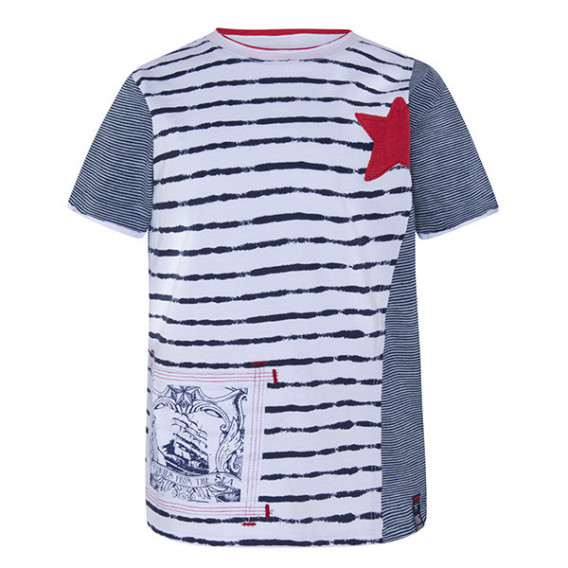 Tricou din bumbac cu imprimeu poziționat asimetric cu stea pentru băieți Tuc Tuc 34818 