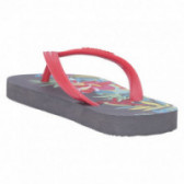 Flip-flops-uri cu imprimeu floral gri și curea roșie pentru fete Tuc Tuc 34857 3