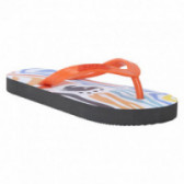 Flip-flops-uri gri cu imprimeu portocaliu și curea portocalie pentru fete Tuc Tuc 34887 2