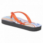 Flip-flops-uri gri cu imprimeu portocaliu și curea portocalie pentru fete Tuc Tuc 34888 3