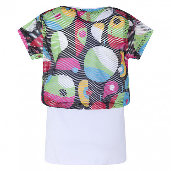Tricou alungit din două piese cu imprimeuri colorate, pentru fete Tuc Tuc 34902 2