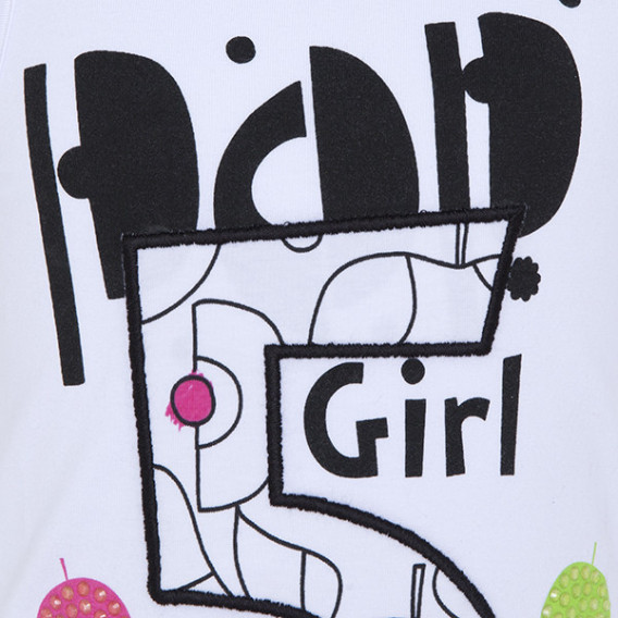 Tricou alungit din două piese cu imprimeuri colorate, pentru fete Tuc Tuc 34903 3