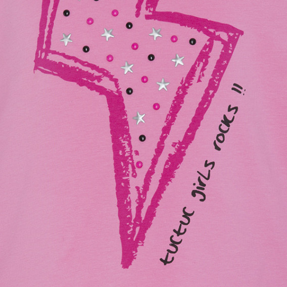 Bluză cu mânecă lungă, de culoare roz, din bumbac, pentru fete Tuc Tuc 34948 3