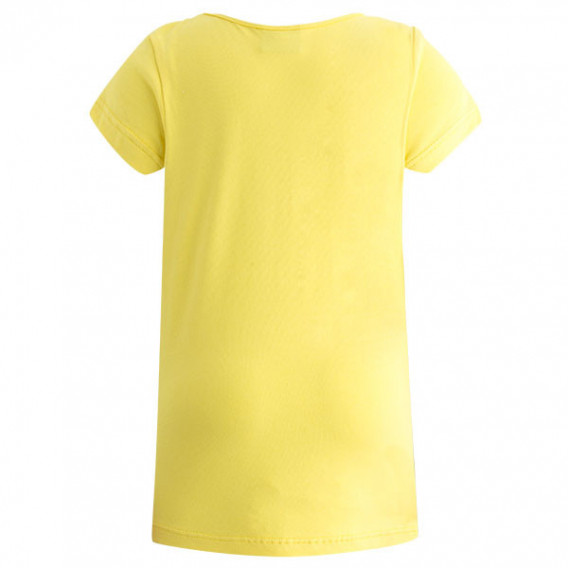Bluză de bumbac galben, cu mâneci scurte și patine cu imprimeu pentru fete Tuc Tuc 34971 2