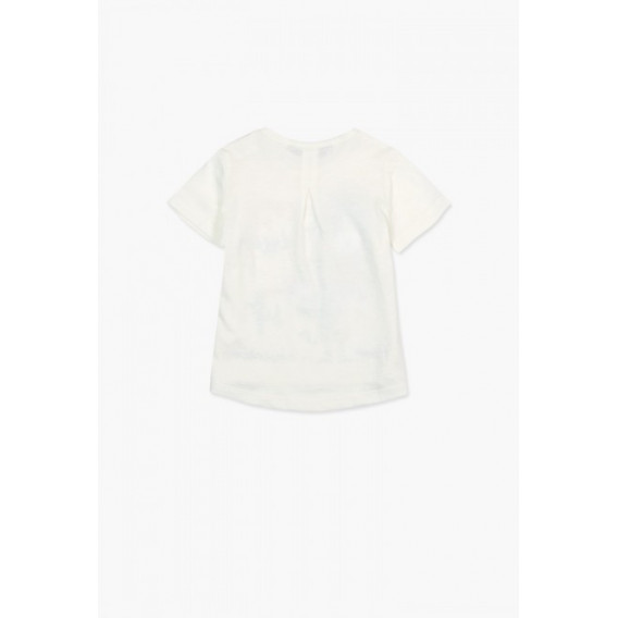 Bluză din bumbac de culoare albă cu mâneci scurte și capse pe umăr  pentru fete Boboli 35174 2