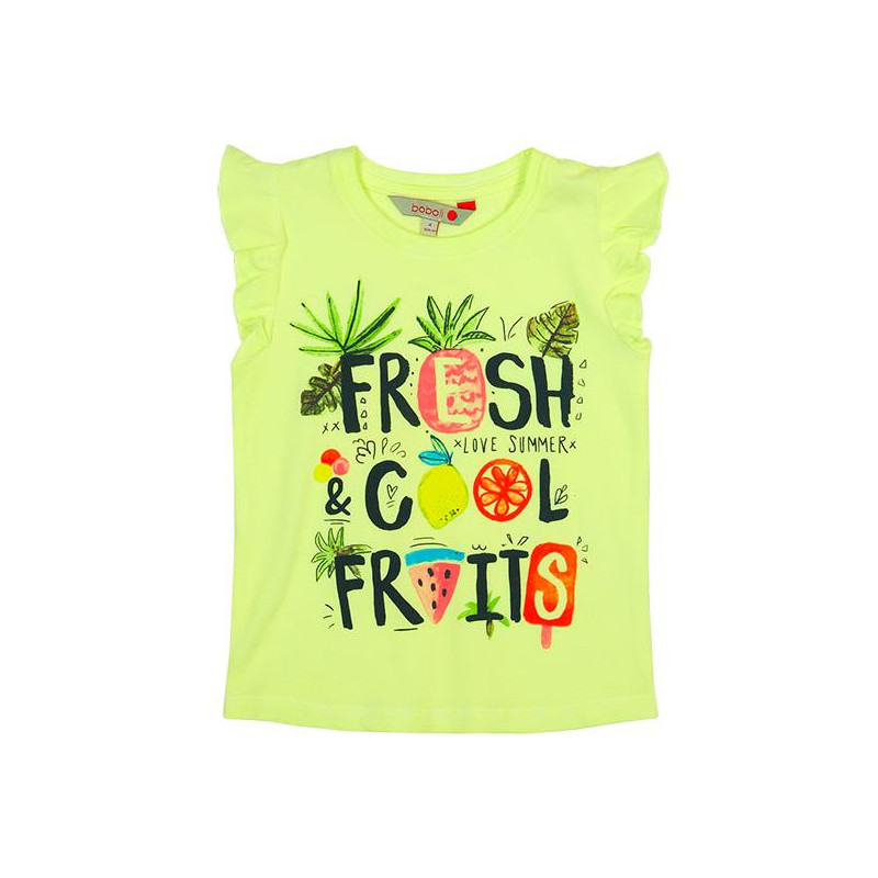 Tricou fără mâneci din bumbac de culoare verde cu imprimeu colorat pentru fete  35192