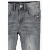 Pantaloni denim de culoare gri cu elastan pentru fete Boboli 35195 3