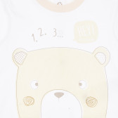 Set din bumbac din două piese cu ursuleț pentru bebeluși, alb Chicco 361276 3