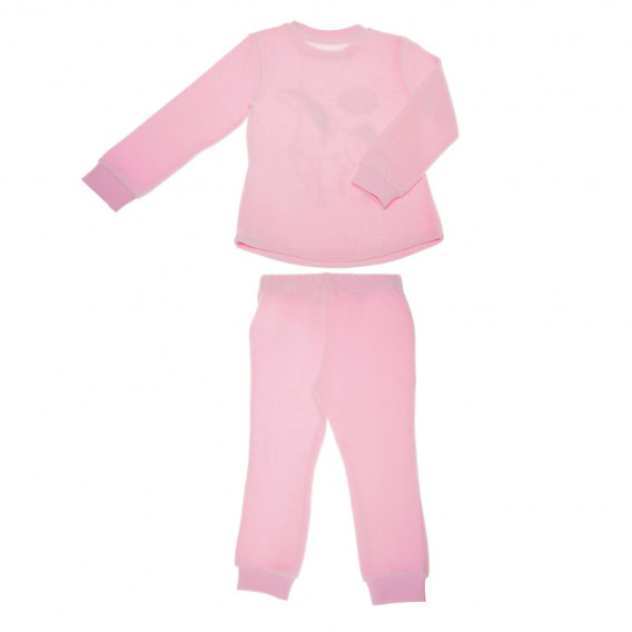 Pijama din bumbac cu roz aplicat pentru fete Chicco 36498 2