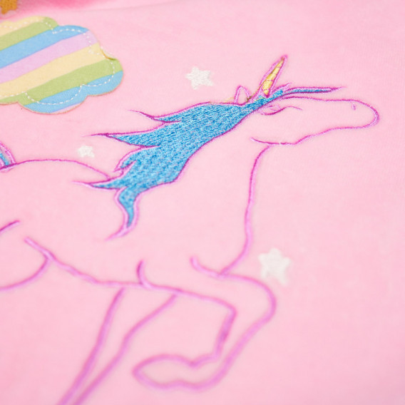 Pijama din bumbac cu roz aplicat pentru fete Chicco 36500 4