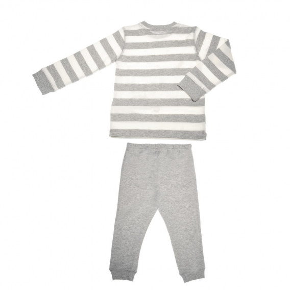 Pijamale de bumbac de culoare gri deschis cu imprimeu Chicco 36529 2