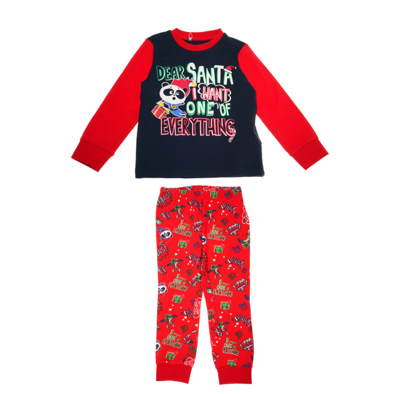 Pijamale de bumbac cu imprimeu de Crăciun pentru băieți  36535
