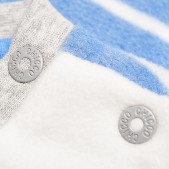 Pijamale din bumbac în dungi pentru băieți în albastru cu un imprimeu Chicco 36559 4