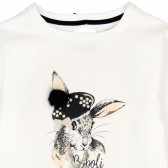 Bluză din bumbac cu imprimeu de iepuraș pentru fete Boboli 3664 3