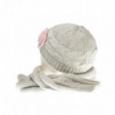 Set tricotat pentru fetițe format din căciulă și fular gri Chicco 36862 2
