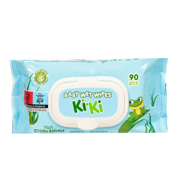 Șervețele umede pentru copii Kiki, cu capac - 90 buc. KiKi 368620 