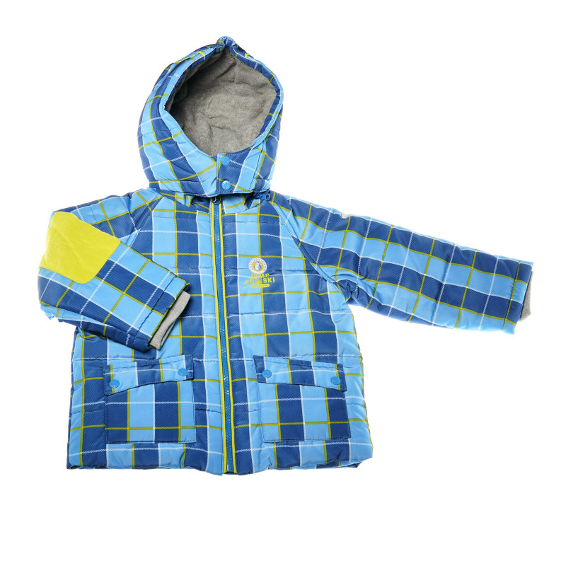Jachetă cu glugă pentru băieți, Chicco, carouri albastre  36873
