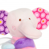 Elefant de pluș cu o jucărie rotundă pentru cărucior sau pătuț Lorelli 369270 4